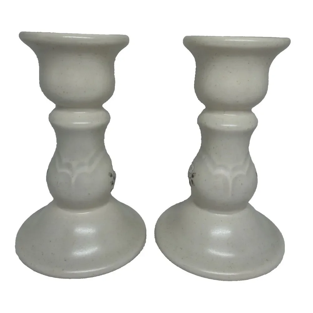 Vintage Pfaltzgraff Heirloom Stoneware Candlestick Holders 5